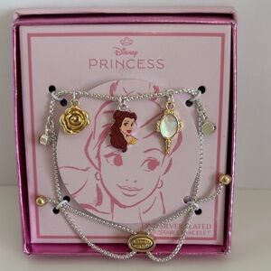 ☀️Disney Princess Belle Silver and Gold Charm Bracelet